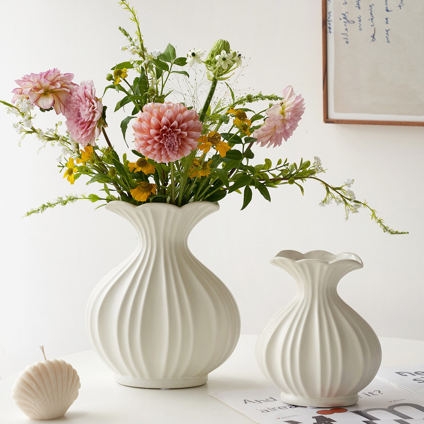 百搭简约小众复古陶瓷花瓶客厅水养鲜花插花餐桌装饰品摆件高级感,鲜花速递/花卉仿真/绿植园艺,花瓶,淘宝优惠券,粉丝福利购,淘宝优惠卷