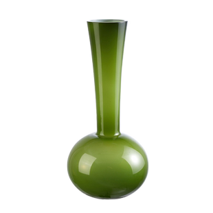 法式中古高级感花瓶摆件玻璃橄榄绿客厅创意插花鲜花干花装饰摆件