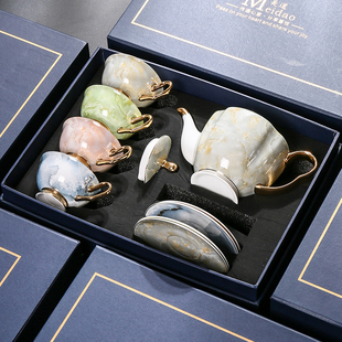 奢华杯子高档精致下午茶茶具礼盒杯碟套装 更迭咖啡杯欧式 美道四季
