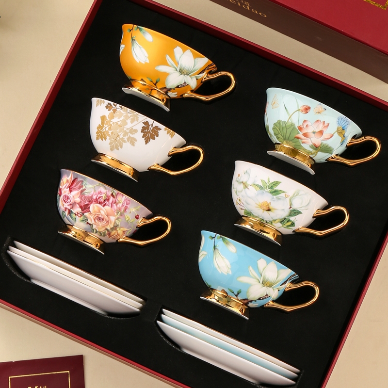 美道繁花朵朵咖啡杯子高档精致下午茶茶具套组结婚新婚礼物送新人