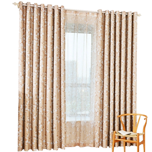 韩式田园北欧简约全遮光布客厅卧室落地窗租房飘窗定制窗帘布成品