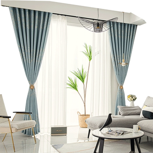 特价卧室新款全遮光窗帘布北欧简约客厅遮阳隔热阳台隔断成品窗帘
