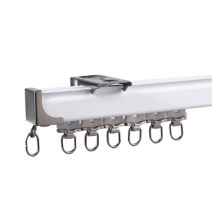 铝合金窗帘轨道罗马杆窗帘杆双轨单轨道滑轨滑轮滑道导轨顶装侧装