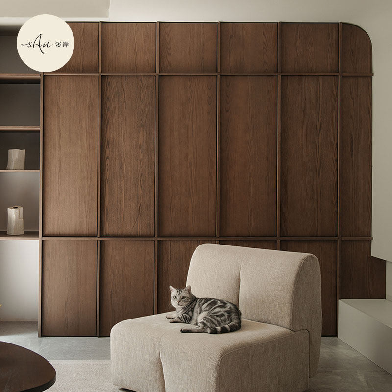 溪岸衣柜定制骨骼线系列中古风侘寂风衣帽间衣橱设计定做全屋柜子