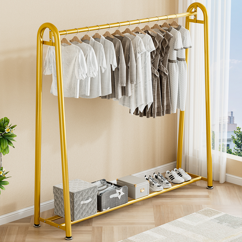 晾衣架落地折叠家用晒衣架阳台卧室挂衣架子室内简易单杆式衣帽架