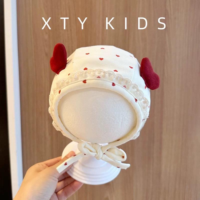 婴儿帽子春秋薄款0—3个月初生女宝宝胎帽新生儿小月龄纯棉满月帽