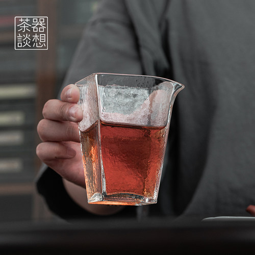 公道杯透明加厚锤纹日式大号家用