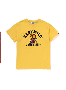 BAPE童装春夏卡通小猴BABY MILO字母印花短袖T恤309012M