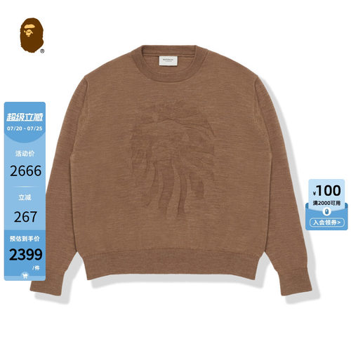 猿人提花针织毛衣BAPE