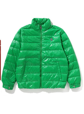 BAPE男装24年秋冬猿人金属标线性迷彩亮面羽绒服144307N