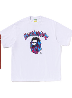 BAPE男装春夏火焰猿人字母印花短袖T恤110320M