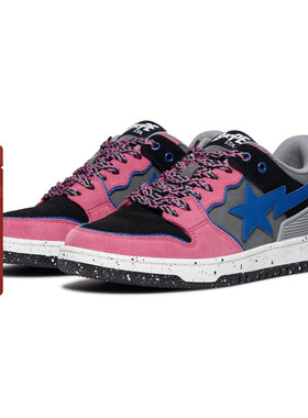 BAPE SK8 STA男女鞋春夏撞色绒面革拼接休闲鞋191313O