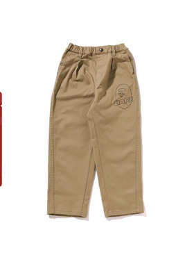 BAPE童装春夏猿人字母印花纯色松紧腰休闲长裤352001M