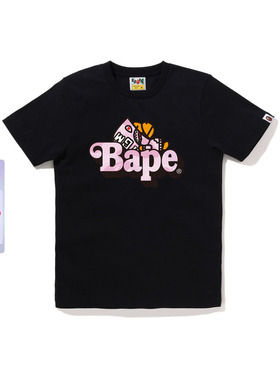 BAPE女装26年春夏BABY MILO卡通小猴迷彩字母印花短袖T恤X01510Q