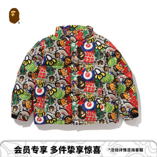 BAPE童装25年秋冬满印卡通小猴BABY MILO多图案羽绒服003443P