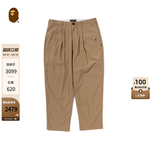 24年秋冬绅士猿人刺绣标纯色休闲裤 152308N APE男装 MR.BATHING