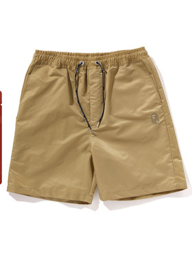 BAPE男装24年秋冬同色系猿人刺绣纯色休闲短裤153301N