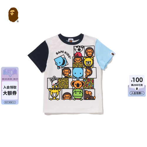 BAPE卡通小猴BABYMILO印花T恤