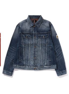 MR.BATHING APE男装春夏猿人胡子刺绣牛仔外套夹克307401O