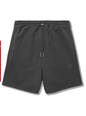 BAPE BLACK男装同色系猿人刺绣可调节抽绳松紧腰运动短裤P6205MH