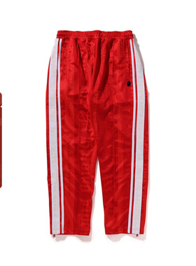 BAPE男装春夏猿人金属标暗纹校队图案字母织带运动长裤152302M