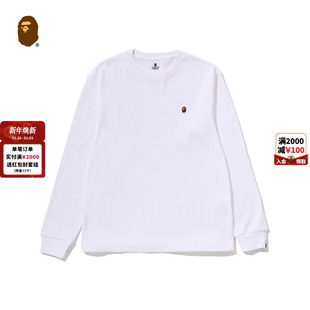 T恤001831P 长袖 BAPE男装 25年秋冬猿人刺绣标打底衫