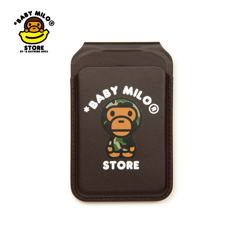 卡通小猴图案磁吸手机支架卡包