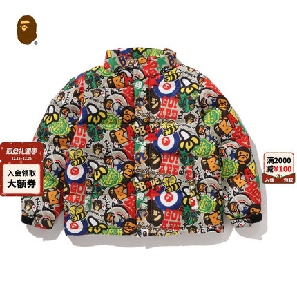 BAPE童装25年秋冬满印卡通小猴BABY MILO多图案羽绒服003443P