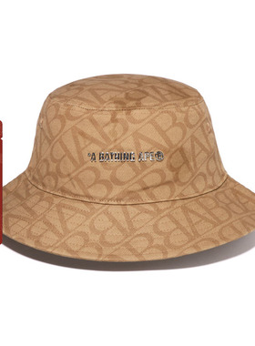 BAPE配饰金属标满印字母猿人图案渔夫帽X81004L