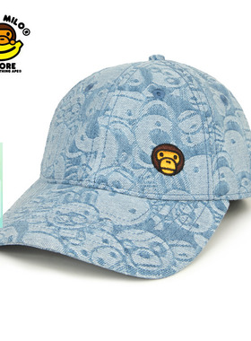 BABY MILO STORE配饰卡通刺绣小猴动物满印鸭舌帽棒球帽4466XXQ