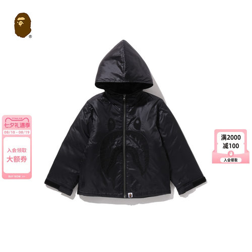 BAPE鲨鱼图案加厚连帽夹克外套