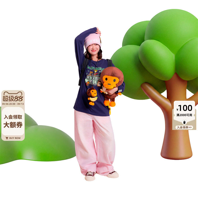 BABYMILOSTORE卡通小猴长袖T恤图片