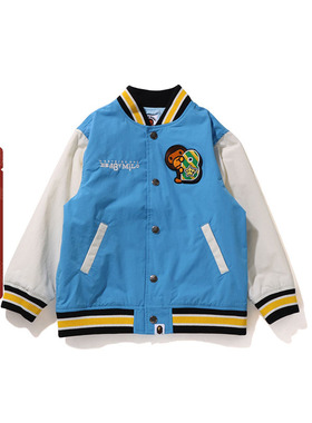 BAPE童装春夏卡通BABY MILO徽章字母刺绣棒球外套40001MI