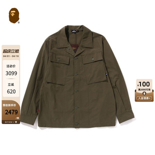 MR.BATHING 春夏军风大口袋纯色长袖 厚衬衫 外套306311O APE男装