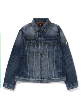 MR.BATHING APE男装春夏猿人胡子刺绣牛仔外套夹克307401O