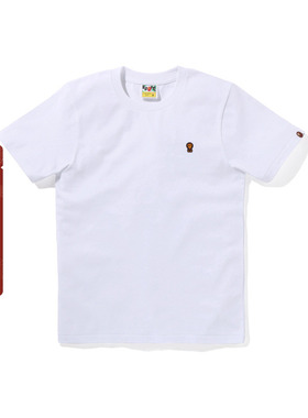 BAPE女装25年秋冬卡通小猴BABY MILO刺绣标短袖T恤010102P