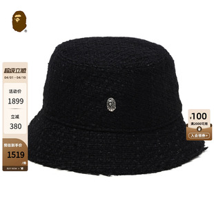 BAPE NEW ERA联名配饰猿人徽标花呢编织渔夫帽181904M BLACK