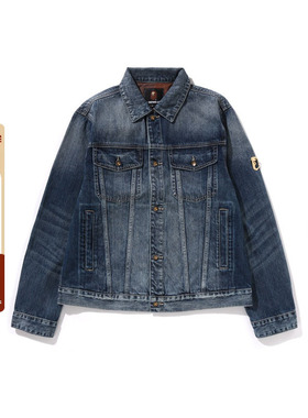 MR.BATHING APE男装春夏猿人胡子刺绣牛仔外套夹克307401O