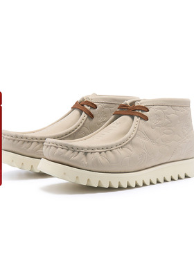 BAPE MANHUNT男鞋春夏压纹迷彩印系带袋鼠靴休闲鞋191028K