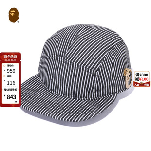 MR.BATHING APE配饰25年春夏猿人胡子金属条纹图案棒球帽306801O