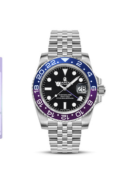 BAPE配饰双色拼接TYPE 2 BAPEX手表腕表187001K