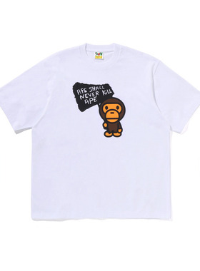 BAPE男装26年秋冬BABY MILO卡通小猴趣味印花短袖T恤X30210R