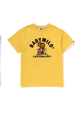 BAPE童装春夏卡通小猴BABY MILO字母印花短袖T恤309012M