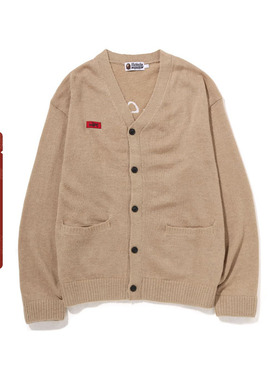 BAPE男装秋冬猿人字母刺绣针织衫毛衣开衫120001J