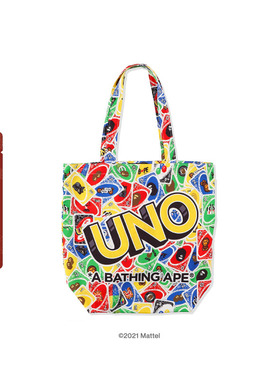BAPE X UNO联名配饰纸牌卡牌字母图案背提包托特包182926H