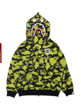 BAPE X CR7 LIFE联名男女装秋25年冬迷彩鲨鱼连帽卫衣开衫911151P