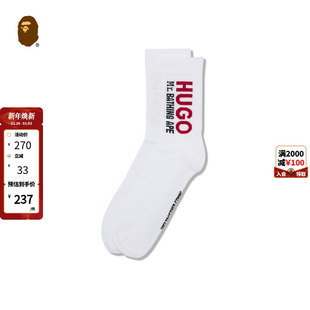 MR.BATHING APE联名配饰字母提花纯色中筒袜184901I