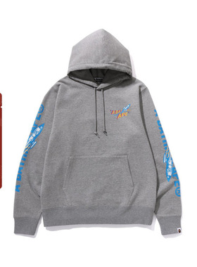 BAPE男装秋冬月球猿人火箭字母漫画风印花连帽卫衣114009L