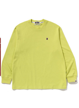 BAPE男装25年秋冬猿人刺绣标宽松长袖T恤302111P