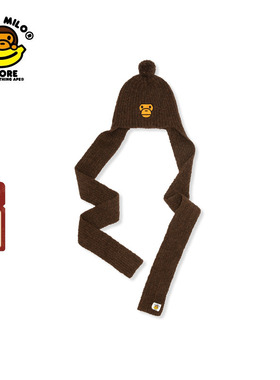 BABY MILO STORE配饰卡通小猴毛绒帽子围巾一体围脖4412XXP